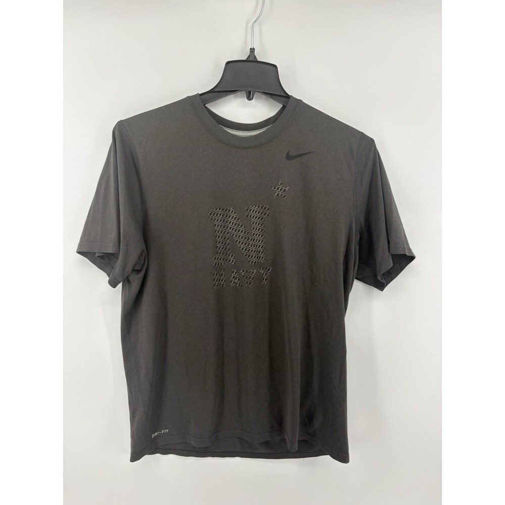 Nike Dri-FIT Men’s L T-Shirt US Naval Academy Midshipmen Charcoal Gray Graphic